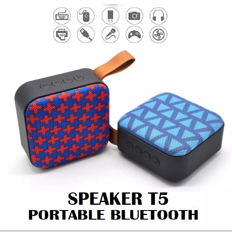 Speaker Lucu Mini T5 Bluetooth Subwofer Warna Random Super Bass Speaker Bluetooth Mini T5_MGM27