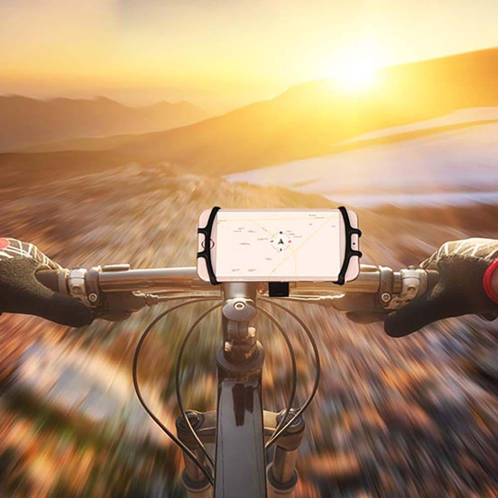 Rebuy Sepeda Phone Holder Rotasi 360derajat Stang Lembut Anti-Shock Stang Mount Anti-Goyang Anti-slip Sepeda Telepon Berdiri Bracket Handphone
