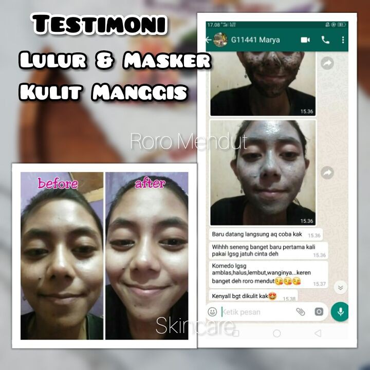 Masker Kulit Manggis Anti Penuaan Dini Antioksidan Organic ORIGINAL (Mini Size) 20 gr Roro Mendut