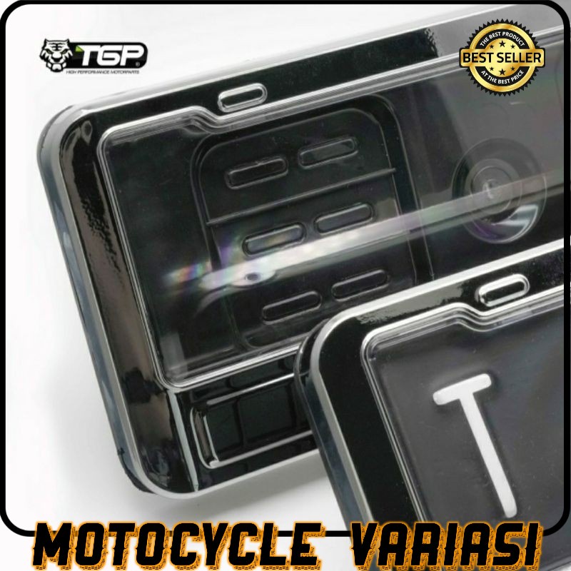 Cover tempat plat nomor motor TGP icon black chrome universal