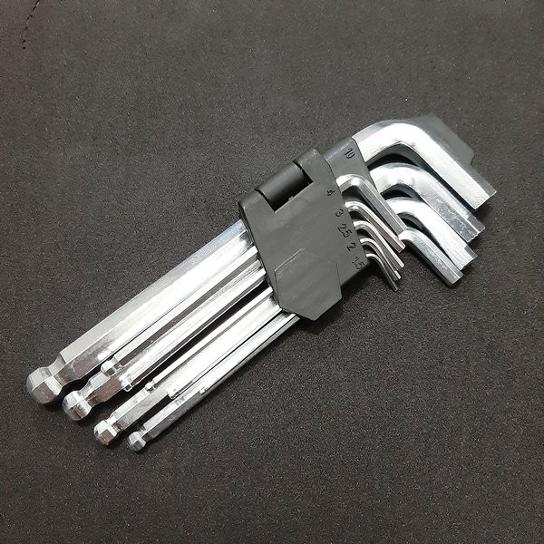 Hex Key Kunci L Set 9 Piece Ball Point Chrome Vanadium Steel Besi