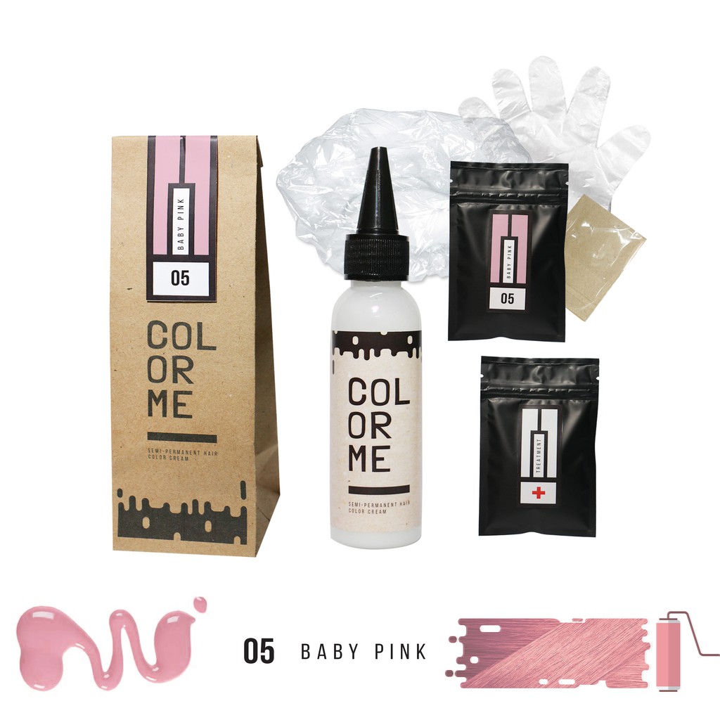 COLOR ME BABY PINK hair color cream / cat pewarna rambut