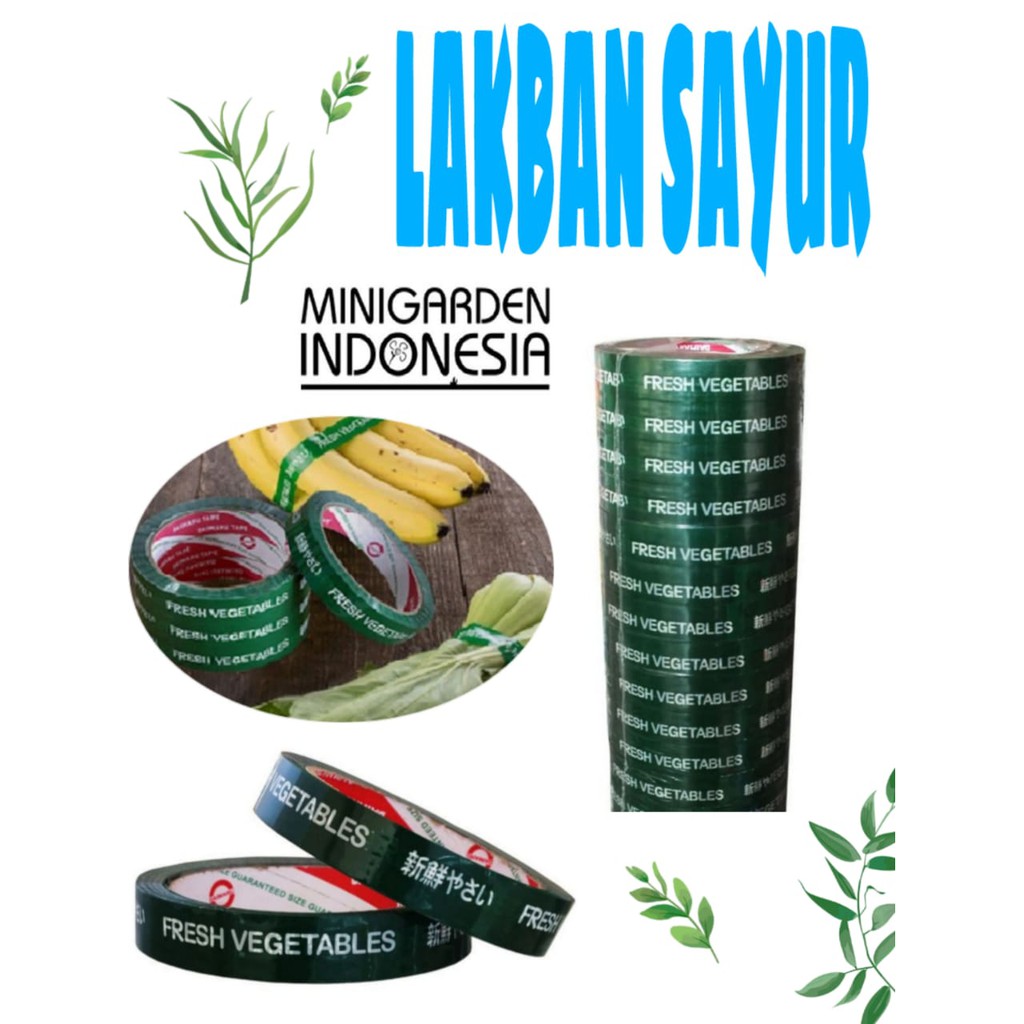 FRESH VEGETABLE TAPE LAKBAN SAYUR 50M isolasi buah sayur organik solasi selotip