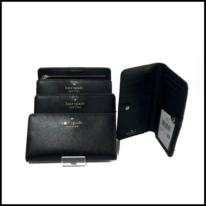 Kate Spade Staci Saffiano Large Slim Bifold Wallet Leather Saffiano