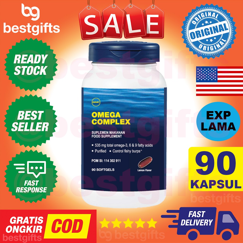 GNC OMEGA COMPLEX 535 MG OMEGA 369 FISH OIL NYERI SENDI ARTHRITIS LEMAK KOLESTEROL JANTUNG 90 KAPSUL