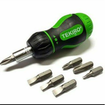 TEKIRO OBENG STUBBY RATCHET 7 IN 1 / OBENG CEBOL / OBENG BOGEL / OBENG RATCHET STUBBY TEKIRO