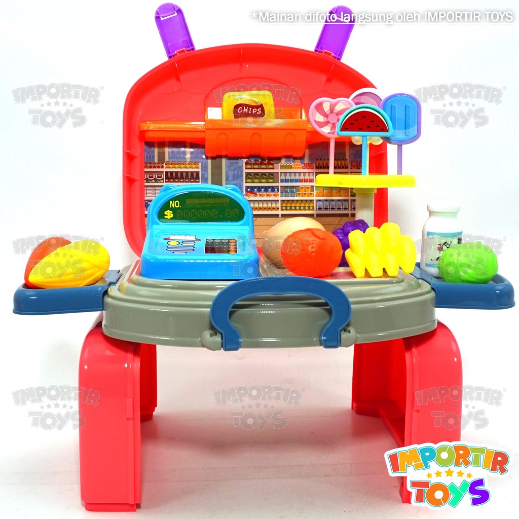 Mainan Tas Anak Ransel Supermarket Pretend Play Toys Kid Edukasi