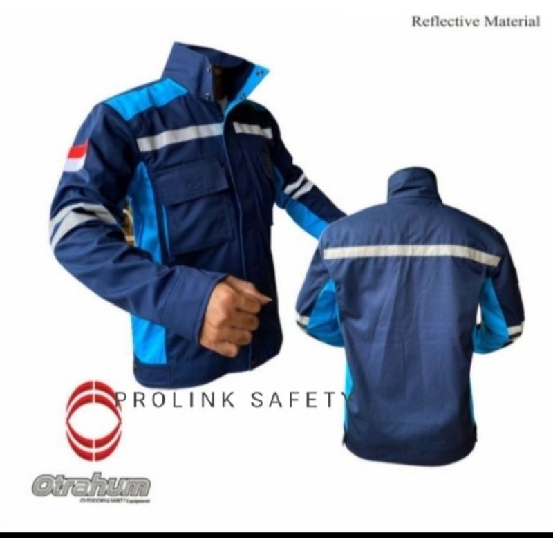 SERAGAM BAJU SAFETY SEMI JAKET BIRU MUDA TOSKA NAVY