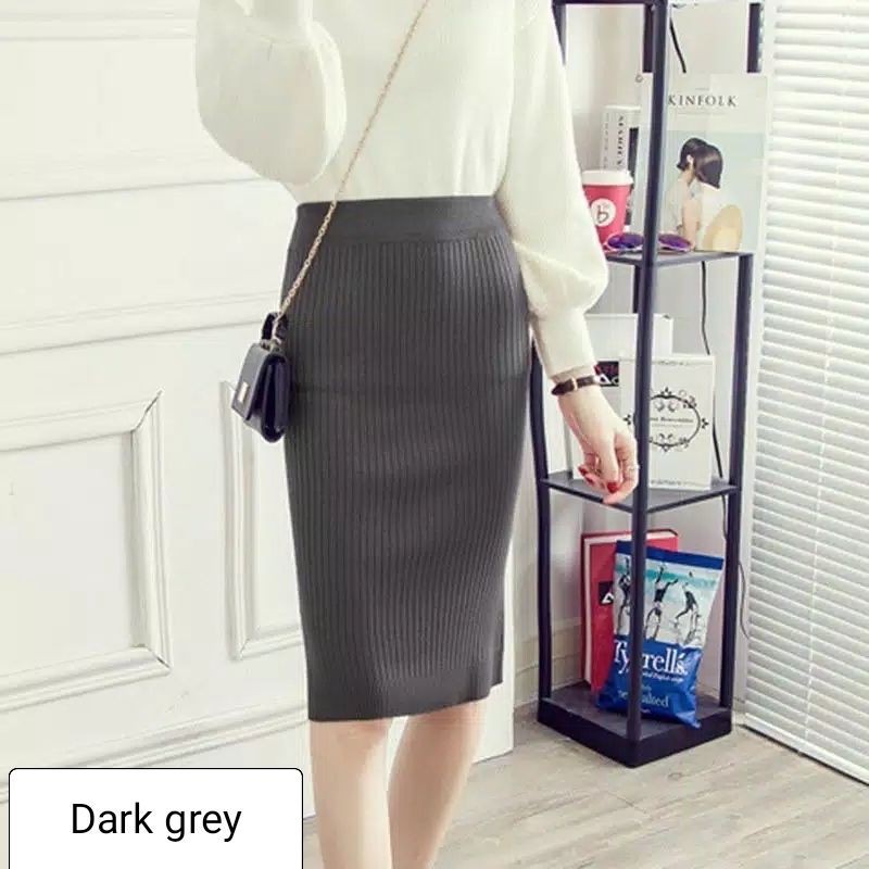 MIDI SKIRT WANITA / Midi Skirt Rajut / Rok Span Rajut 7/8 / Rok pendek wanita / rok rajut wanita / m