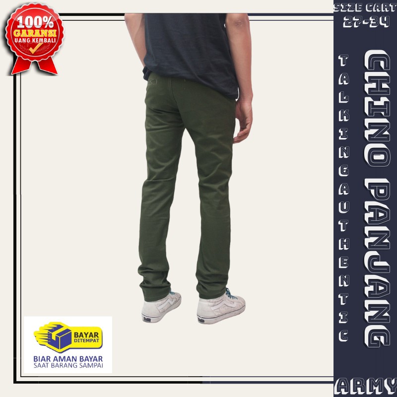 Celana Chino Panjang Pria Chinos Cowok Hijau Army Higt Quality Premium Casual Slimfit Kantoran Ori