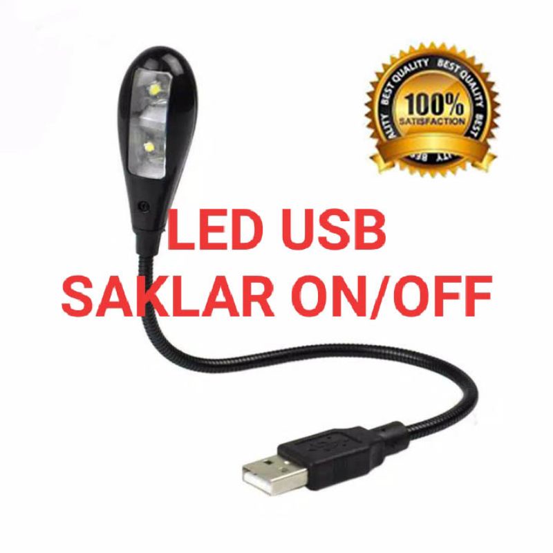 Lampu mini led usb 2 mata led kabel flexible saklar on/off