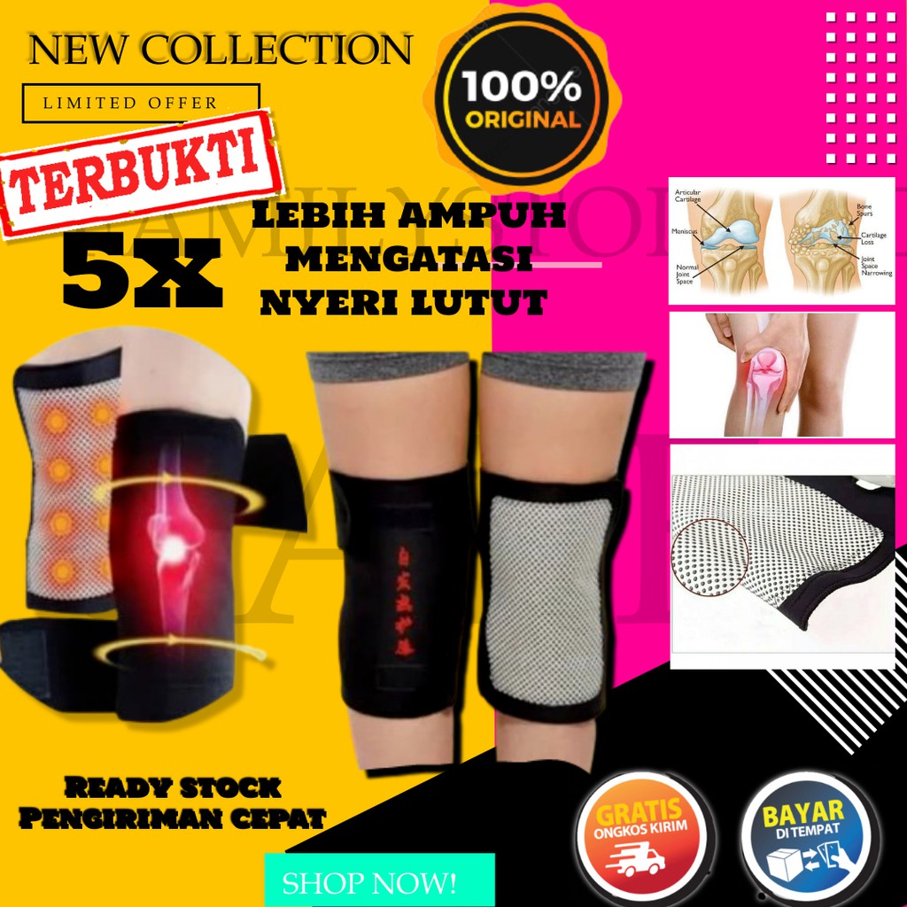 SABUK TERAPI PEMANAS LUTUT MAGNETIK SELF HEATING KOYO PELINDUNG KAKI KNEE PED DAKER SEPASANG SET
