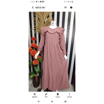 gamis cringkle warna bata