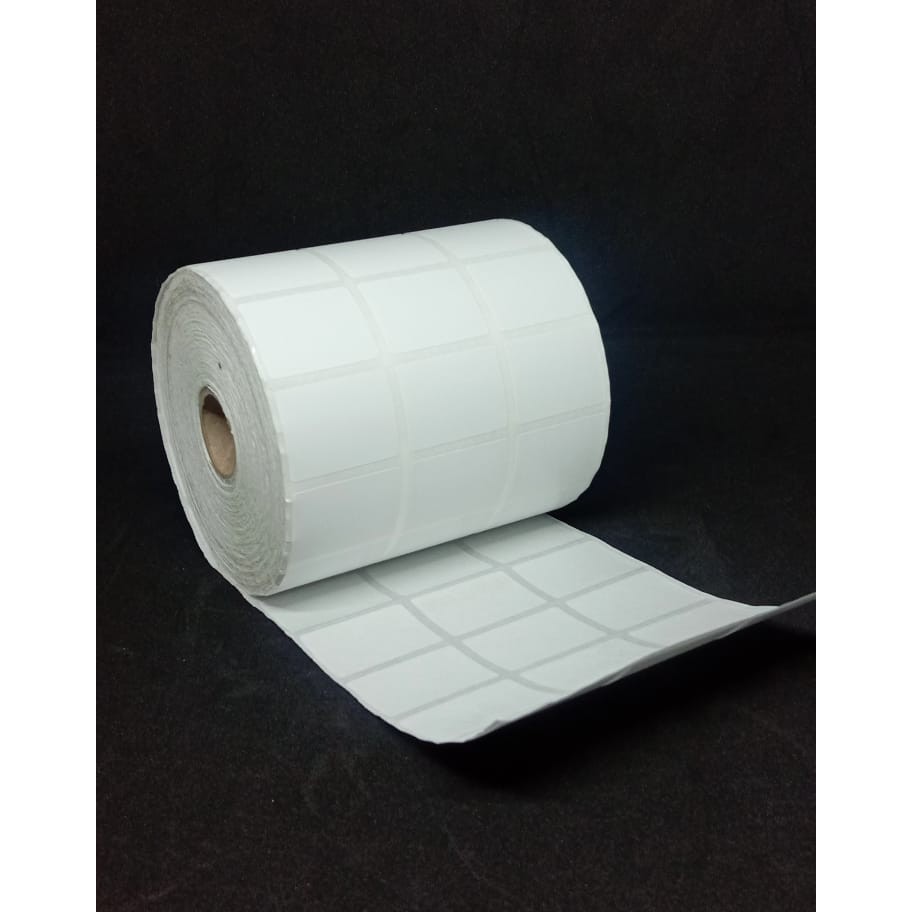 SEMICOATED LABEL BARCODE 33x25 MM 3LINE ISI 6.000 PCS LABEL STICKER BARANG TO PRINTER POSTEK