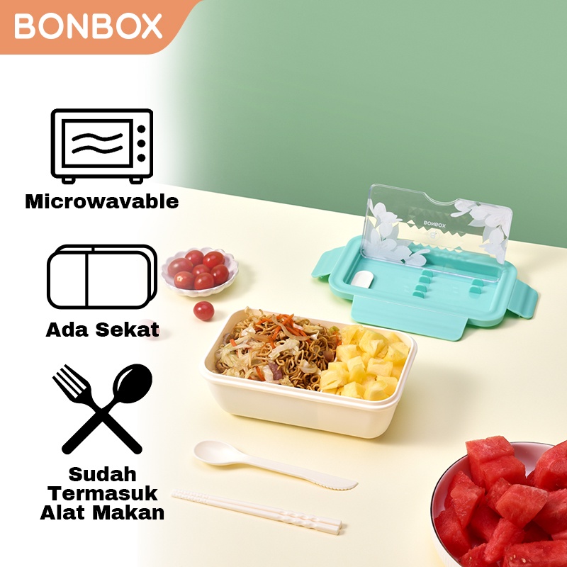 TEMPAT MAKAN SET BONBOX Kotak Makan Plastik Multifungsi Lunch Box Susun Microwaveable Food Grade Material BTW30 BTW20