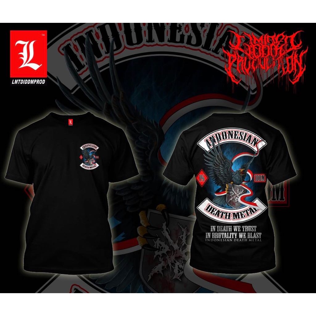 KAOS METAL INDONESIAN DEATH METAL BROTHERHOOD BLACK  KAOS METAL KAOS DEATH METAL BAJU DEATH METAL