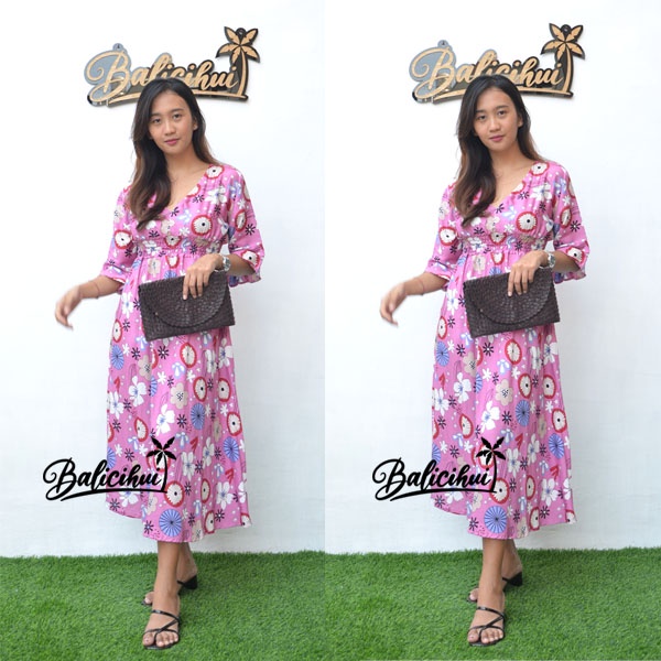 Balicihui Dress Moza Lengan Dress Wanita Dress Busui Dress Menyusui Dress Bali Long Dress Kasual