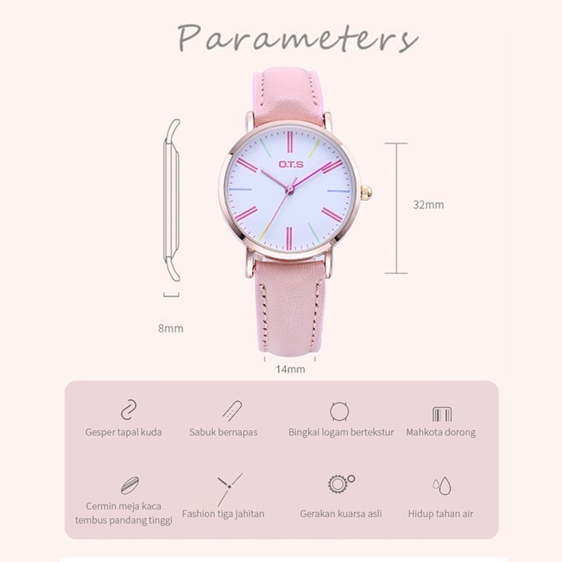 ✅(COD) OTS Jam Tangan Wanita Jam Tangan Asli Tahan Air Murah Tahan Air  Kuarsa Elegan Jam Tangan Wanita-7