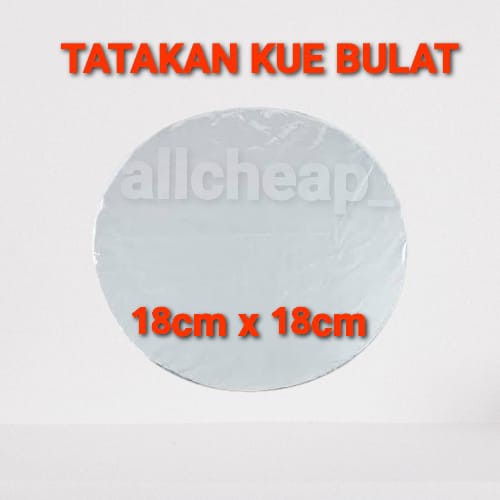 ALAS PAPAN TRIPLEK KUE TART uk.18x18cm TRIPLEKS TATAKAN KAYU BULAT