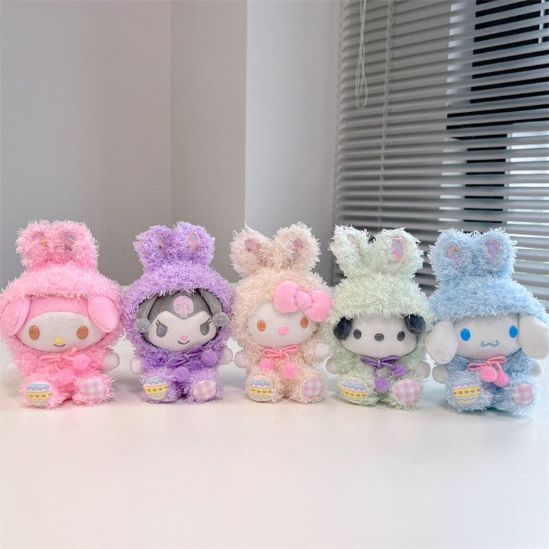 Sanrio Series Plush Toy Stuffed Doll Kuromi Melody Cinnamoroll Cute Cartoon Pendant Gift