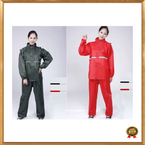 GS8 Jas Hujan Outdoor Waterproof Mantel Baju Hujan Jas Ujan Pria wanita Dewasa Pole Jas Hujan Motor Size BIASA JUMBO Jas Hujan Pengendara Motor RHODEY T1 Black Berkualitas