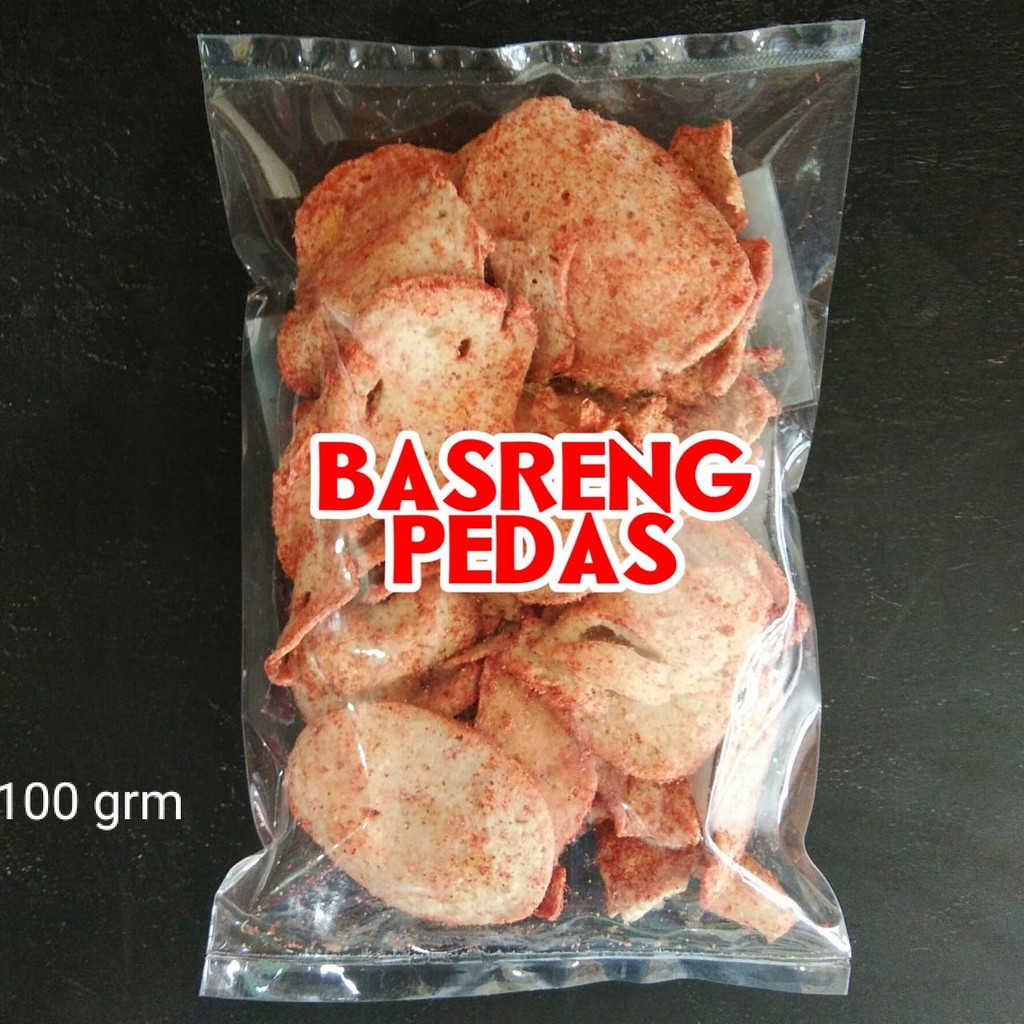 

Basreng Pedas / Keripik Baso Goreng Cemilan Khas Bandung Enak Nikmat Kemasan 100gr Murah