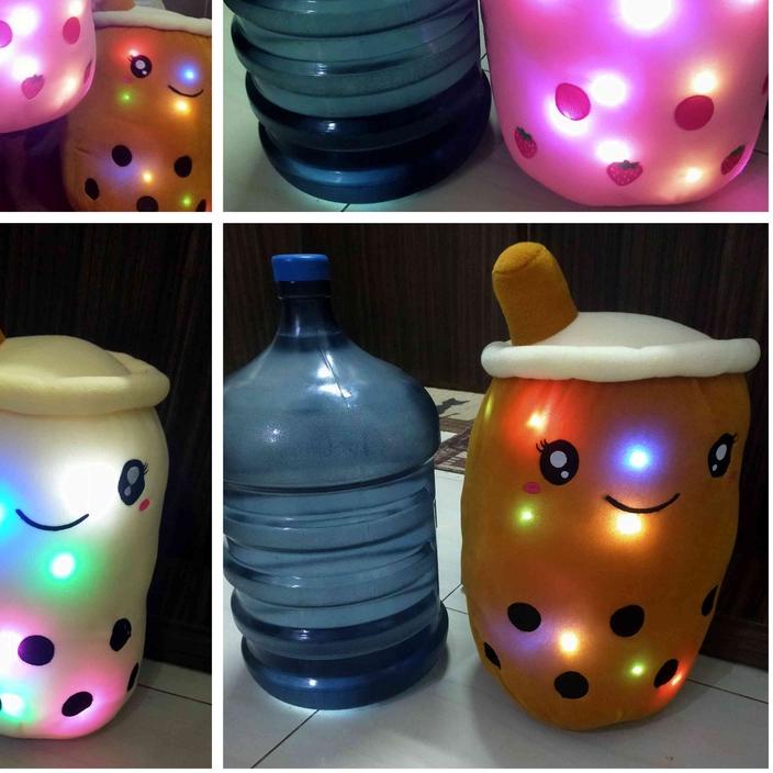 ☚ Boneka Boba Milk Tea JUMBO LED Berlabel SNI ✵