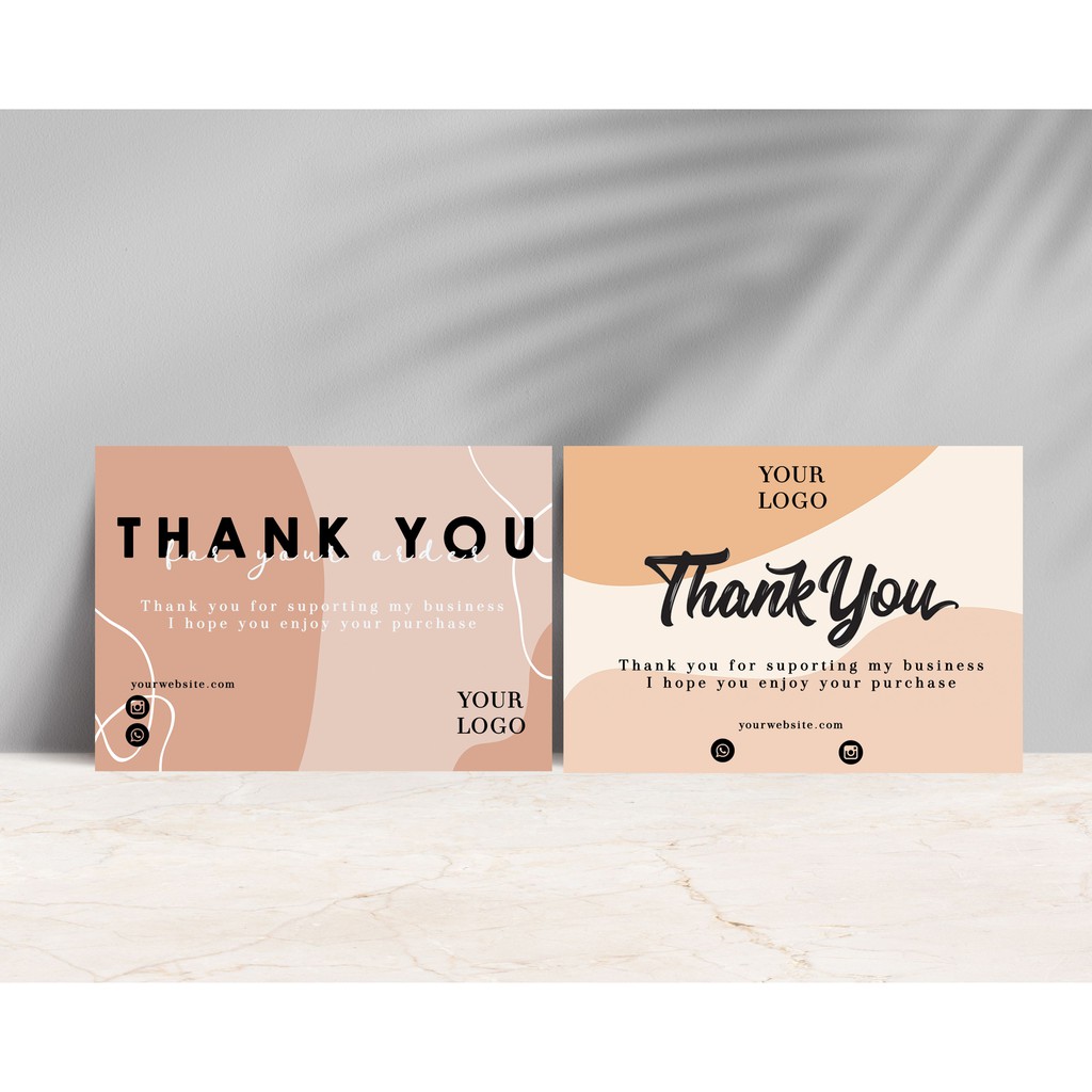 

Thank Card Olshop / Thanks Card / Kartu Ucapan Terima Kasih/ Kartu Souvenir - Brown