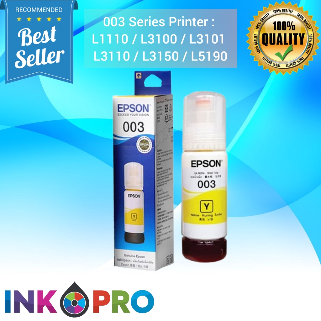 Tinta Epson 003 1Set PREMIUM Untuk Printer L1110 L 3210 L3100 L3101 L3110 L3150 L5190