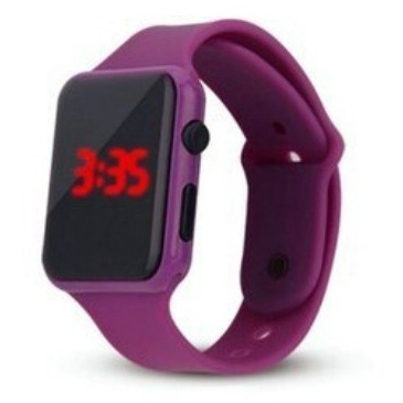 ✅COD MESIN JAPAN !! JAM TANGAN LED WANITA PRIA RUBBER DIGITAL WATCH MURAH BERKUALITAS JF037-Ungu (LED Merah)