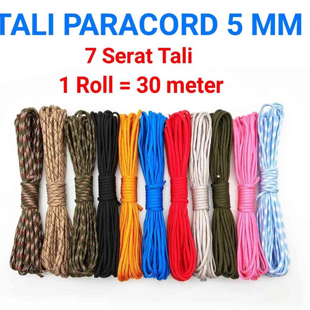 Jual Tali Paracord 5mm Tali Camping Survival Parasut Paratrooper 7 Core