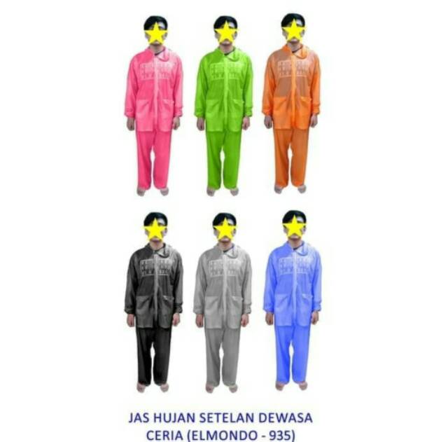 Ceria Jas Hujan Elmondo Ponco 201  + JAKET Celana 935 Terlaris