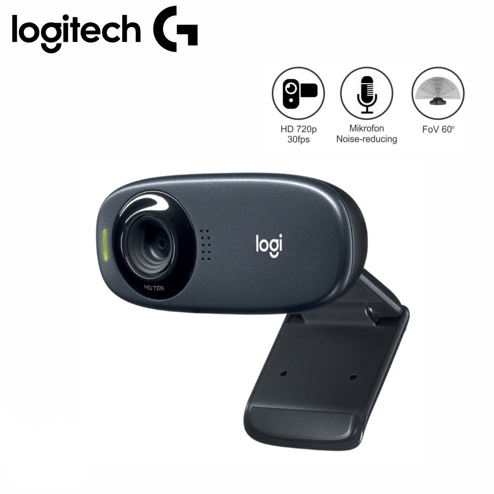 Webcam logitech wired usb 2.0 5mp 720p 30fps HD clip skype-zoom-obs for pc laptop C310 C-310