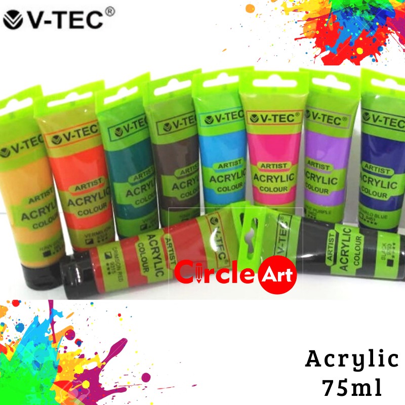 

V-Tec Artist Acrylic Colour 75 ml/ Cat acrylic / V-Tec Cat Akrilik 75ml PART 1