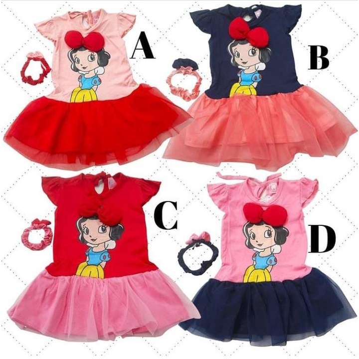 Baju Bayi Perempuan Fashion Dress Bayi Murah Baju jalan Snow