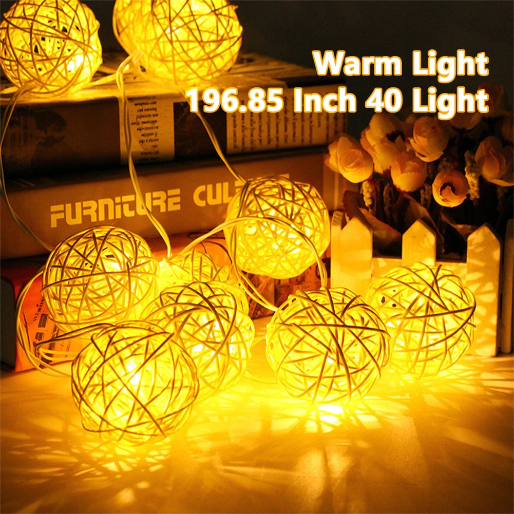 Lampu Natal / Tumblr 40-led Panjang 5m Tenaga Baterai Untuk Dekorasi Taman / Pesta Pernikahan