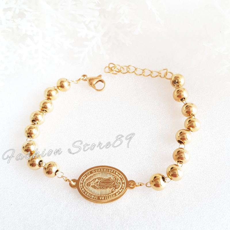 Gelang Rosario Gold Bunda Maria  Titanium Antikarat Impor GRx09