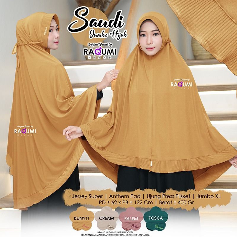 SAUDI ORIGINAL RAQUMI Hijab | JILBAB JUMBO XXL | JILBAB JUMBO JERSEY | JILBAB JUMBO RAQUMI | KUNYIT