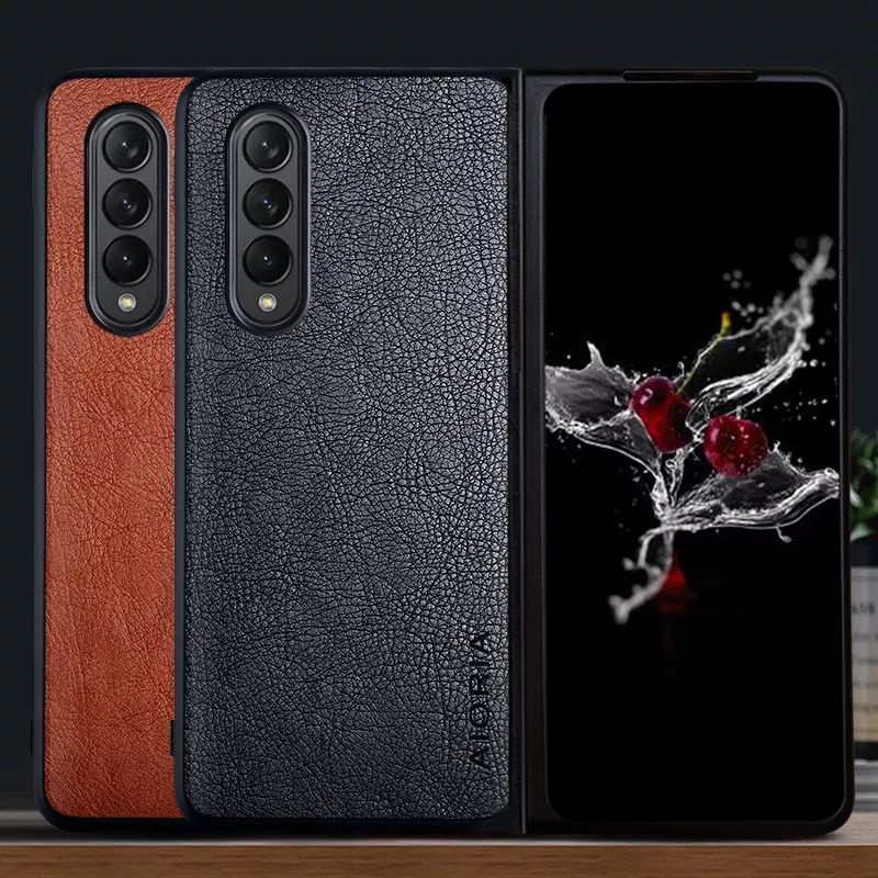 Case Samsung Galaxy Z Fold 3 Fold3 5G Original Aioria Vintage Leather Slim Cover Casing Kulit
