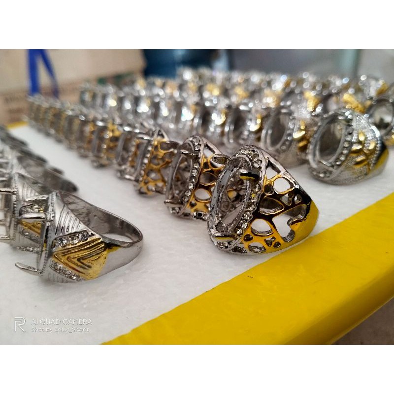 Emban / Cangkang / Ikatan Batu Cincin Akik Bahan Rhodium (Paket 20 Pcs)