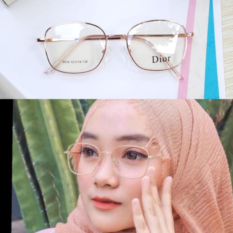 PROMO PAKET PHOTOCROMIC - Frame kacamata 6639 kaca mata pria wanita lensa minus anti radiasi