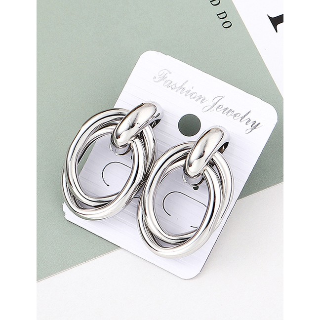 LRC Anting Tusuk Fashion Kc Large Round Cutout Earrings Y61818