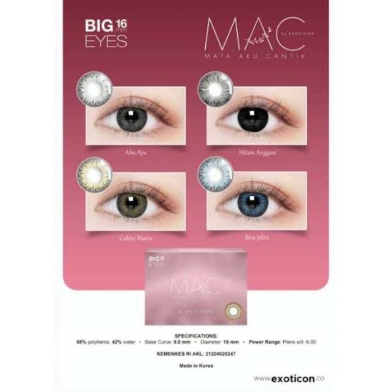 softlens mac aoftlens x2 softlens baby eyes softlens big eyes softlens minus softlens murah