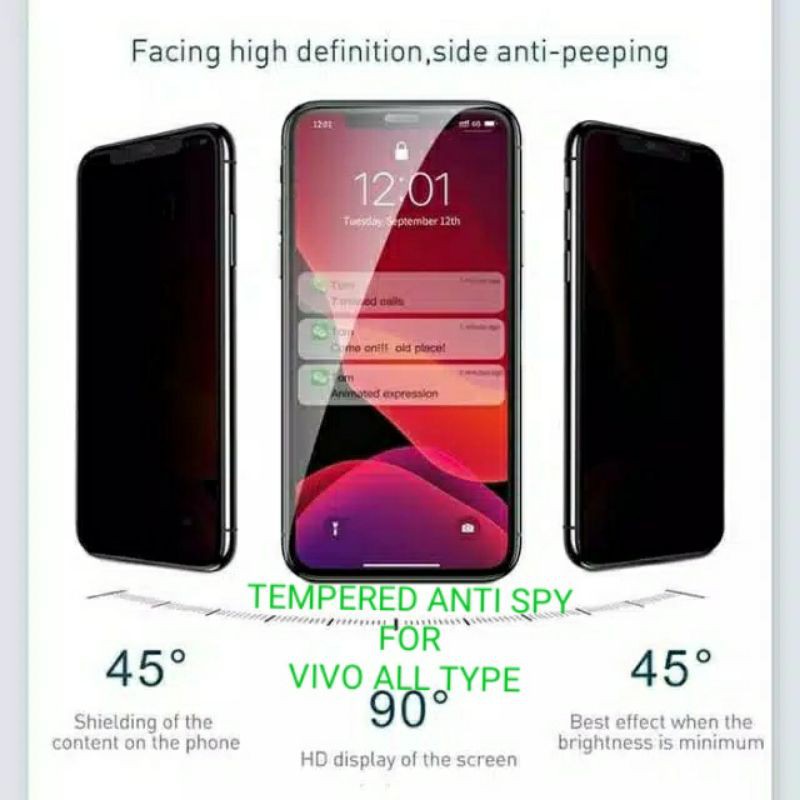 ANTI GORES ANTI SPY VIVO V9 Y50 Y30 V19 Y19 S1 Y12 Y15 Y17 S1 Pro PRIVACY ANTI GORES SCREEN GUARD