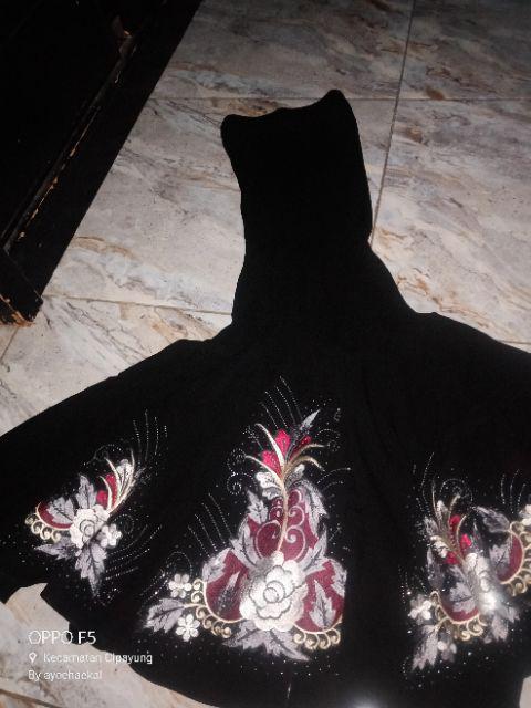 Rok Duyung Bordir Kombinasi Plisket Motif Bunga Allamanda Premium Quality