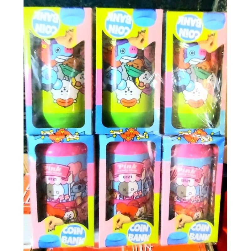 Celengan BTS BT21 FREE Penggaris Set Cocok Untuk Hadiah Goddie Bag Ultah