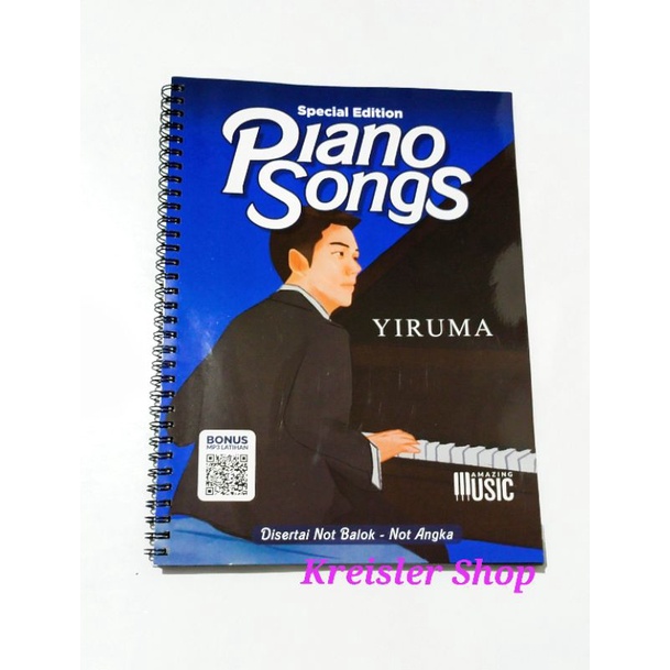 Buku Piano Songs YIRUMA special edition not balok disertai nota angka Lagu populer Yiruma