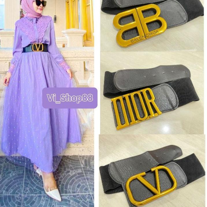 Modern.. OBI BELT IKAT PINGGANG WANITA KARET 7CM GESPER PEREMPUAN FASHION SABUK BESAR