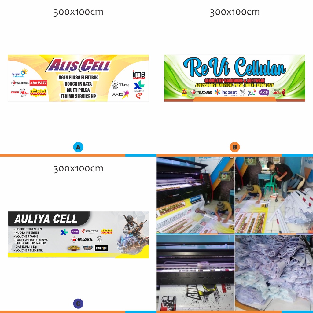 SPANDUK KONTER PULSA 300x100