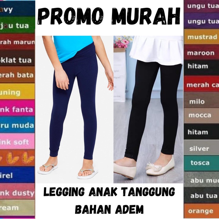 Legging Anak Usia 3th - 12Tahun/ Legging Anak Panjang/ Legging Anak Polos Image 2